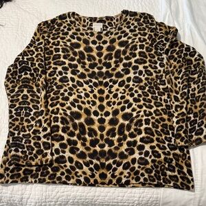 Chico's Brown Leopard Print Top